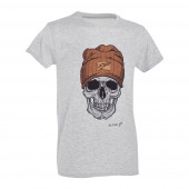 D.FIVE DF5-F61430-2 T-Shirt Skull with Wool Cap HEATHER GREY M