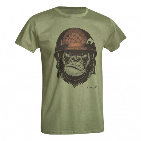 D.FIVE DF5-F61430-8 T-Shirt Monkey with Helmet OD GREEN XL