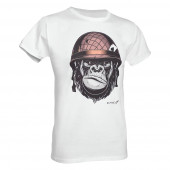 D.FIVE DF5-F61430-8 T-Shirt Monkey with Helmet WHITE M