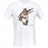 D.FIVE DF5-ORG-5 Organic Cotton T-Shirt Skull with Skateboard WH XL
