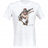 D.FIVE DF5-ORG-5 Organic Cotton T-Shirt Skull with Skateboard WH XXL
