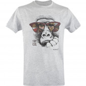 D.FIVE DF5-ORG-1 Organic Cotton T-Shirt Monkey with Glasses WH XXL