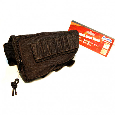 MODIFY Rifle Stock Ammo Pouch with Cheek Leather Pad - BLACK